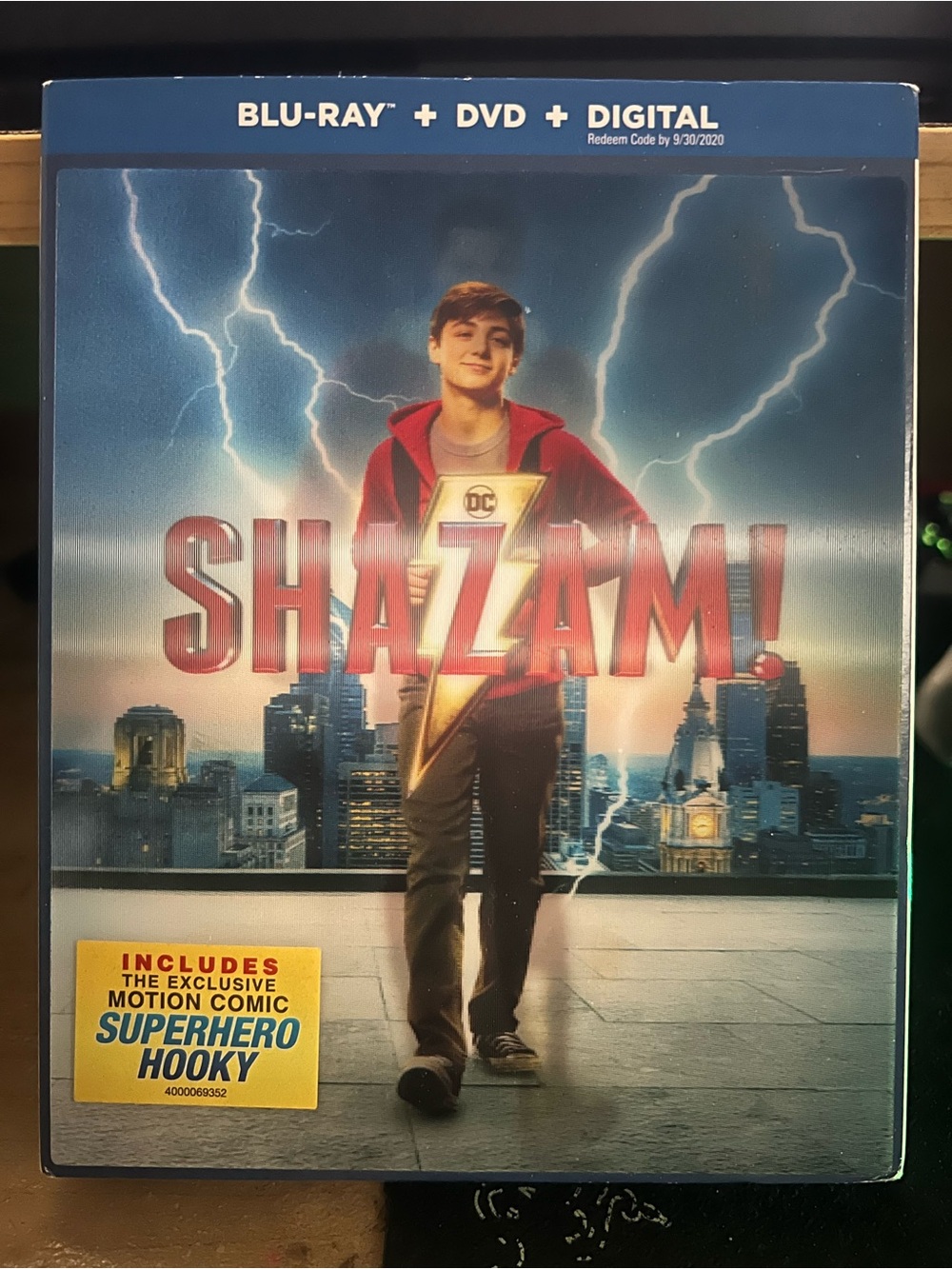 DC Shazam! Poster - Blue and Red Lightning Holographic Artwork